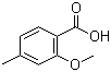 structure of CAS# 704-45-0, 2-Methoxy-4-methylbenzoic acid