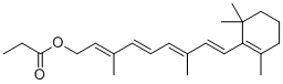 structure of CAS# 7069-42-3, Retinyl propionate;[(2E,4E,6E,8E)-3,7-dimethyl-9-(2,6,6-trimethylcyclohexen-1-yl)nona-2,4,6,8-tetraenyl] propanoate