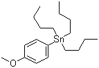 structure of CAS# 70744-47-7, Tributyl(4-methoxyphenyl)stannane;(4-Methoxyphenyl)tributyltin; (p-Methoxyphenyl)tributylstannane; 4-Methoxyphenyltributylstannane; Tributyl(4-methoxyphenyl)tin; Tributyl(p-methoxyphenyl)stannane; p-(Tributylstannyl)anisole; p-Anisyltributylstannane