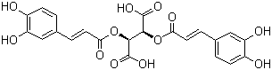 结构式 CAS# 70831-56-0, 菊苣酸; (2R,3R)-2,3-双[[(E)-3-(3,4-二羟基苯基)丙-2-烯酰]氧]丁二酸