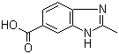 structure of CAS# 709-19-3, 2-Methylbenzimidazole-5-carboxylic acid;2-Methyl-3H-benzimidazole-5-carboxylic acid; 2-Methyl-1H-benzimidazole-6-carboxylic acid