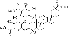 结构式 CAS# 71277-78-6, 甘草酸三钠盐