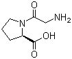 structure of CAS# 71884-56-5, (R)-1-(2-Aminoacetyl)pyrrolidine-2-carboxylic acid;1-Glycyl-D-proline