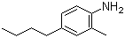 结构式 CAS# 72072-16-3, 2-甲基-4-正丁基苯胺; 邻甲基对正丁基苯胺