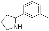 结构式 CAS# 72216-05-8, 2-(3-甲基苯基)吡咯烷