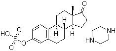 structure of CAS# 7280-37-7, Estropipate;Estrone sulphate piperazine; Piperazine estrone sulfate; Estra-1,3,5(10)-trien-17-one 3-sulphate piperazine (1:1)