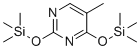 structure of CAS# 7288-28-0, 5-Methyl-2,4-bis[(trimethylsilyl)oxy]-pyrimidine;O,O'-Bis(trimethylsilyl)thymine;trimethyl-(5-methyl-2-trimethylsilyloxypyrimidin-4-yl)oxysilane