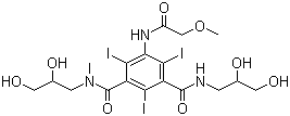 structure of CAS# 73334-07-3, Iopromide;N,N'-Bis(2,3-dihydroxypropyl)-2,4,6-triiodo-5-[(2-methoxyacetyl)amino]-N'-methylbenzene-1,3-dicarboxamide