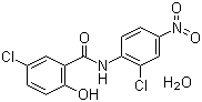structure of CAS# 73360-56-2, 5-Chloro-N-(2-chloro-4-nitrophenyl)-2-hydroxybenzamide monohydrate