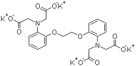 结构式 CAS# 73630-08-7, 钙螯合剂钾盐; 1,2-双(2-氨基苯氧基)乙烷-N,N,N',N'-四乙酸四钾盐