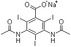 结构式 CAS# 737-31-5, 泛影酸钠; 3,5-二乙酰胺基-2,4,6-三碘苯甲酸钠