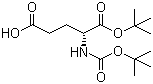 结构式 CAS# 73872-71-6, N-叔丁氧羰基-D-谷氨酸 1-叔丁酯