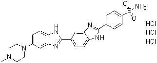 structure of CAS# 74681-68-8, Nuclear yellow;4-[5-(4-Methyl-1-piperazinyl)[2,5'-bi-1H-benzimidazol]-2'-yl]-benzenesulfonamide trihydrochloride