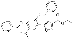 结构式 CAS# 747414-20-6, 5-[2,4-二(苄氧基)-5-异丙基苯基]异恶唑-3-羧酸乙酯