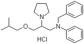structure of CAS# 74764-40-2, Bepridil hydrochloride;1-Isobutoxy-2-pyrrolidino-3-(N-benzylanilino)propane hydrochloride