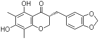 structure of CAS# 74805-92-8, Methylophiopogonanone A;R-Methylophiopogonanone A; (3R)-3-(1,3-Benzodioxol-5-ylmethyl)-2,3-dihydro-5,7-dihydroxy-6,8-dimethyl-4H-1-benzopyran-4-one