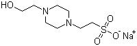 结构式 CAS# 75277-39-3, N-(2-羟乙基)哌嗪-N'-(2-乙磺酸)钠盐