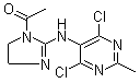 结构式 CAS# 75438-54-9, 1-乙酰基-N-(4,6-二氯-2-甲基-5-嘧啶基)-4,5-二氢-1H-咪唑-2-胺