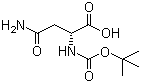 结构式 CAS# 75647-01-7, Boc-D-天冬酰胺; N-叔丁氧羰基-D-天冬酰胺