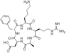 结构式 CAS# 756500-23-9, 环(L-丙氨酰-L-alpha-天冬氨酰-D-苯丙氨酰-L-赖氨酰-L-精氨酰)