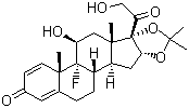 Triamcinolone acetonide molecular structure (CAS 76-25-5)