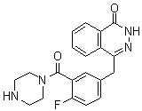 structure of CAS# 763111-47-3, 1-[5-[(3,4-Dihydro-4-oxo-1-phthalazinyl)methyl]-2-fluorobenzoyl]piperazine