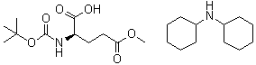 结构式 CAS# 76379-02-7, N-[叔丁氧羰基]-D-谷氨酸 5-甲酯(二环己基胺)盐