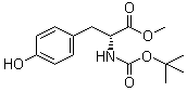 结构式 CAS# 76757-90-9, N-叔丁氧羰基-D-酪氨酸甲酯