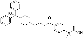 structure of CAS# 76811-98-8, 4-((4-(4-Hydroxydiphenylmethyl)-1-piperidinyl)-1-oxobutyl)-a,a-dimethyl-phenylacetic acid;Fexofenadinone