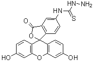 结构式 CAS# 76863-28-0, 荧光素-5-硫代氨基甲酰肼