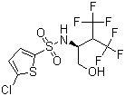 structure of CAS# 769169-27-9, 5-Chloro-N-[(1S)-3,3,3-trifluoro-1-(hydroxymethyl)-2-(trifluoromethyl)propyl]-2-thiophenesulfonamide