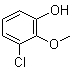 structure of CAS# 77102-92-2, 3-Chloro-2-methoxyphenol;3-Chloroguaiacol