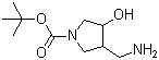 structure of CAS# 773826-73-6, tert-Butyl 3-(aminomethyl)-4-hydroxy-1-pyrrolidinecarboxylate;3-(Aminomethyl)-4-hydroxy-1-pyrrolidinecarboxylic acid tert-butyl ester