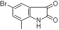 结构式 CAS# 77395-10-9, 5-溴-7-甲基-1H-吲哚-2,3-二酮