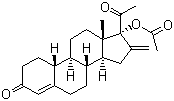 structure of CAS# 7759-35-5, Nestoron;17-Hydroxy-16-methylene-19-norpregn-4-ene-3,20-dione acetate; Elcometrine