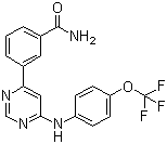 结构式 CAS# 778270-11-4, GNF-2; 3-[6-[[4-(三氟甲氧基)苯基]氨基]-4-嘧啶基]苯甲酰胺