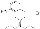 结构式 CAS# 78095-19-9, (7R)-7-(二丙基氨基)-5,6,7,8-四氢-1-萘酚氢溴酸盐