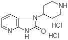 structure of CAS# 781649-84-1, 1,3-Dihydro-1-(4-piperidinyl)-2H-imidazo[4,5-b]pyridin-2-one hydrochloride;1-(Piperidin-4-yl)-1,3-dihydro-2H-imidazo[4,5-b]pyridin-2-one dihydrochloride; 1-Piperidin-4-yl-1,3-dihydroimidazo[4,5-b]pyridin-2-one dihydrochloride; 2-Oxo-1-(4-piperidinyl)-2,3-dihydro-1H-imidazo[4,5-b]pyridine dihydrochloride