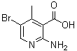 结构式 CAS# 782393-76-4, 2-氨基-5-溴-4-甲基-3-吡啶羧酸
