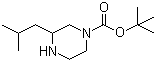structure of CAS# 78551-93-6, 3-(2-Methylpropyl)-1-piperazinecarboxylic acid tert-butyl ester