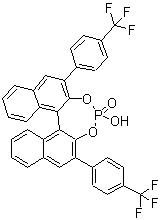 structure of CAS# 791616-59-6, (11bR)-4-Hydroxy-2,6-bis[4-(trifluoromethyl)phenyl]-Dinaphtho[2,1-d:1',2'-f][1,3,2]dioxaphosphepin 4-oxide
