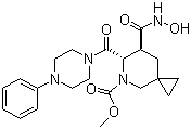 structure of CAS# 791828-58-5, Aderbasib;(6S,7S)-7-[(Hydroxyamino)carbonyl]-6-[(4-phenyl-1-piperazinyl)carbonyl]-5-azaspiro[2.5]octane-5-carboxylic acid methyl ester