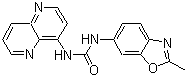 结构式 CAS# 792173-99-0, N-(2-甲基-6-苯并恶唑基)-N'-1,5-二氮杂萘-4-基脲