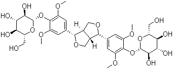 structure of CAS# 79484-75-6, Eleutheroside D;[(1S,3aR,4S,6aS)-Tetrahydro-1H,3H-furo[3,4-c]furan-1,4-diyl]bis(2,6-dimethoxy-4,1-phenylene)bis-beta-D-glucopyranoside
