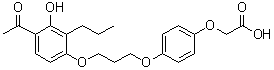 structure of CAS# 79558-09-1, [4-[3-(4-Acetyl-3-hydroxy-2-propylphenoxy)propoxy]phenoxy]acetic acid;L 165041; L 1q5041