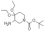 结构式 CAS# 796062-33-4, 3-氨基-4,4-二乙氧基哌啶-1-羧酸叔丁酯