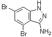 structure of CAS# 796970-45-1, 4,6-Dibromo-1H-indazol-3-amine