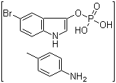 结构式 CAS# 80008-69-1, 5-溴-1H-吲哚-3-醇二氢磷酸酯和 4-甲基苯胺的化合物