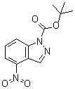 结构式 CAS# 801315-75-3, 4-硝基-1H-吲唑-1-羧酸叔丁酯