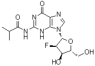 structure of CAS# 80681-25-0, 2'-Deoxy-2'-fluoro-N-isobutyrylguanosine;2'-Deoxy-2'-fluoro-N-(2-methyl-1-oxopropyl)guanosine